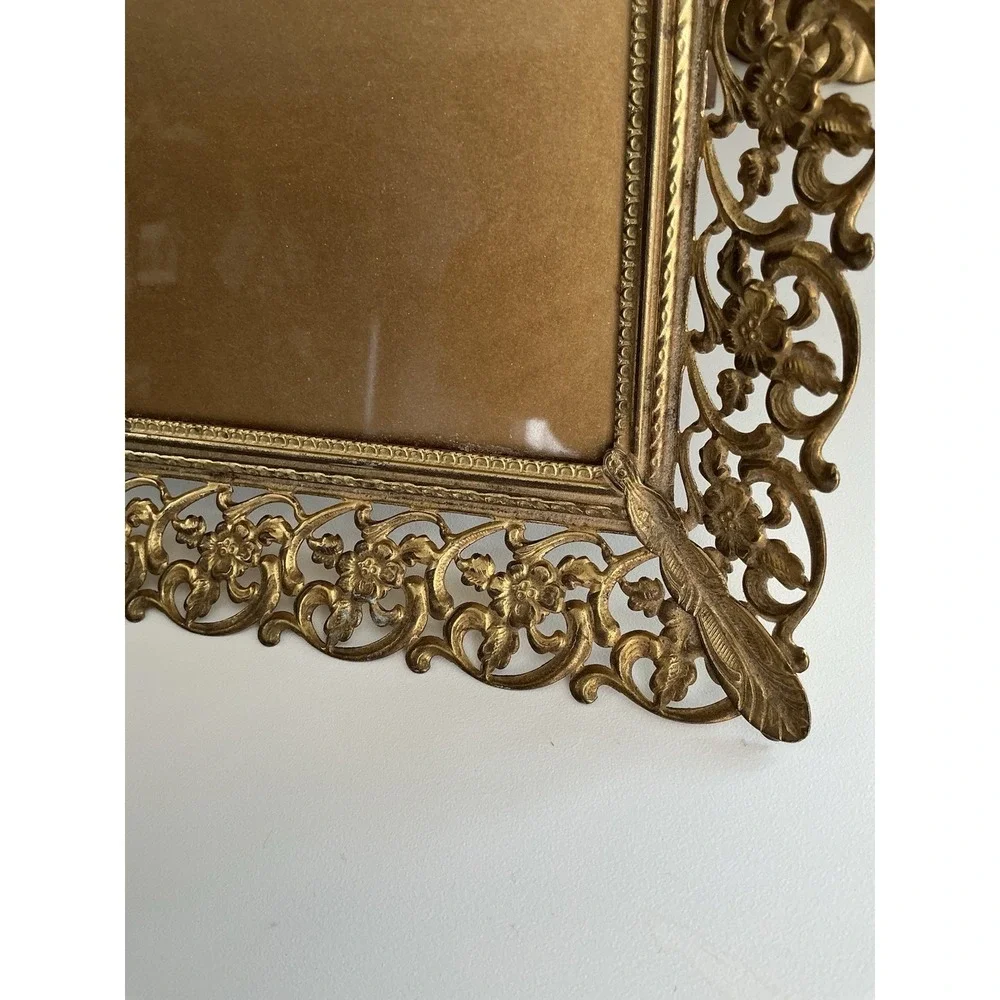 Large Vintage Ornate Hollywood Regency Picture Frame / Tray‎ Floral